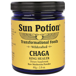 Sun Potion, Порошок из Натуральных Грибов Чага, Обработанных в Сыром Виде, 2,8 унции (80 г)