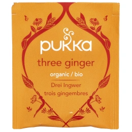 Pukka Herbs, Органический травяной чай, три имбиря, без кофеина, 20 пакетиков, 36 г (1,27 унции)
