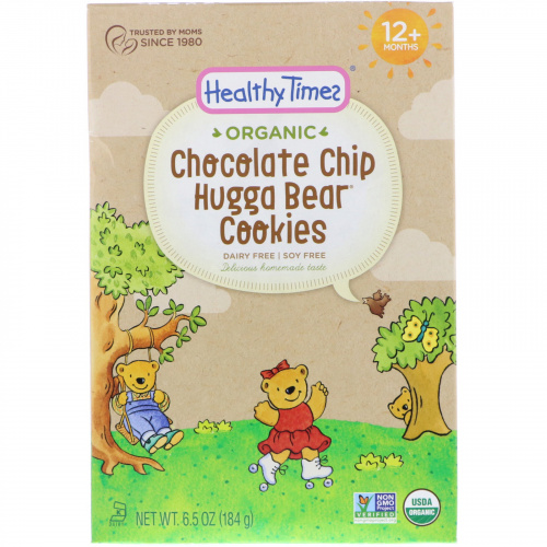 Healthy Times, Органические шоколадные печенья "Hugga Bear", для малышей от года, 6,5 унц. (184 г)