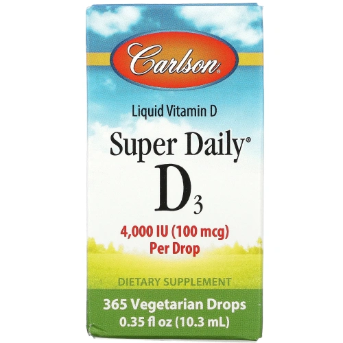 Carlson Labs, Super Daily D3, 100 мкг 4000 МЕ, 10,3 мл (0,35 жидк. Унции)