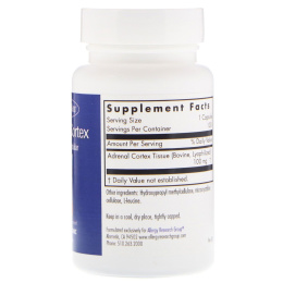 Allergy Research Group, Кора надпочечников, натуральный эндокринный продукт, 100 капсул в растительной оболочке