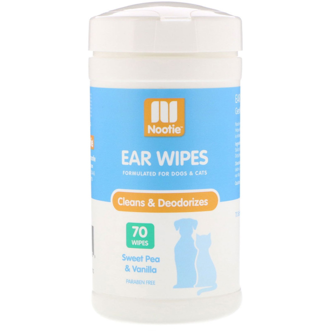 Nootie, Ear Wipes, Sweet Pea & Vanilla, 70 Wipes
