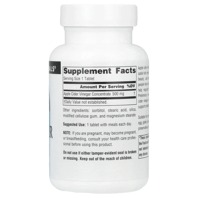 Source Naturals, Яблочный уксус, 500 мг, 90 таблеток