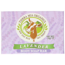 Tierra Mia Organics, Raw Goat Milk Skin Therapy, Body Soap Bar, Lavender, 3.8 oz