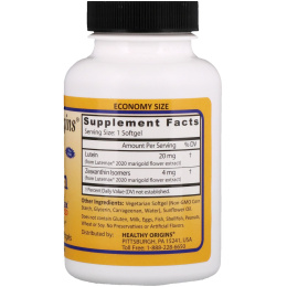 Healthy Origins Лютеин натуральный 20 мг, 180 капсул в растительной оболочке