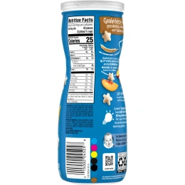 Gerber, Пуфики, кашка для перекуса, для ползающих детей, от 8 месяцев, персик, для ползающих детей, 1,48 унц. (42 г)