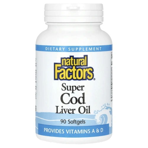 Natural Factors, Супер масло печени трески, 90 капсул