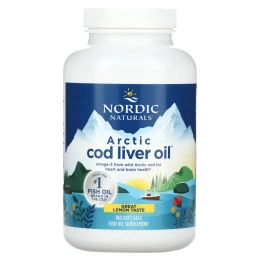 Nordic Naturals, Масло печени арктической трески, со вкусом лимона, 1000 мг, 180 желатиновых капсул