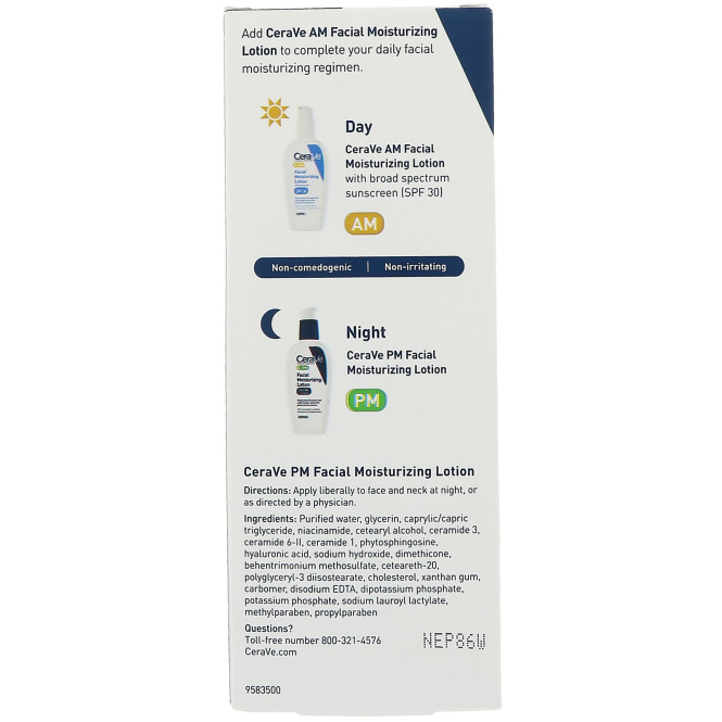 CeraVe, PM Увлажняющий лосьон для лица, 3 жидкие унции (89 мл)