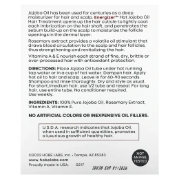 Hobe Labs, Energizer, лечение волос горячим маслом жожоба, 3 тюбика с повторно закрывающейся крышкой, 14,8 мл каждый