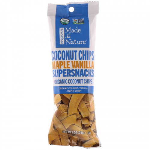 Made in Nature, Organic Coconut Chips, Maple Vanilla Supersnacks, 10 Pack, 1 oz (28 g) Each