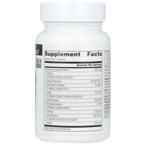 Source Naturals, Daily Essential Enzymes®, 500 мг, вегетарианских 60 капсул