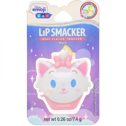 Lip Smacker, Disney Emoji, Marie, бальзам для губ, с ароматом лаймового пирога, 7,4 г