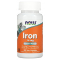 NOW Iron 18 mg, 120 вегетарианских капсул