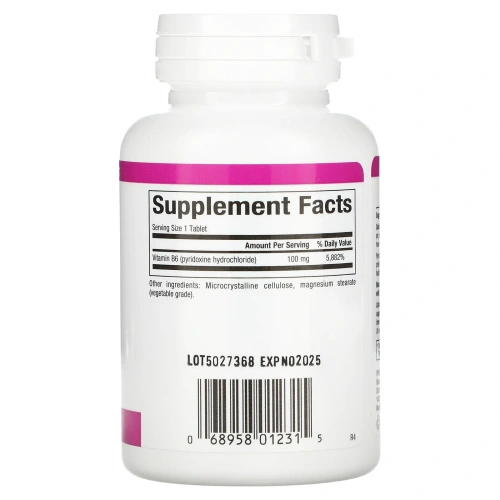 Natural Factors, B6, пиридоксин HCl, 100 мг, 90 таблеток