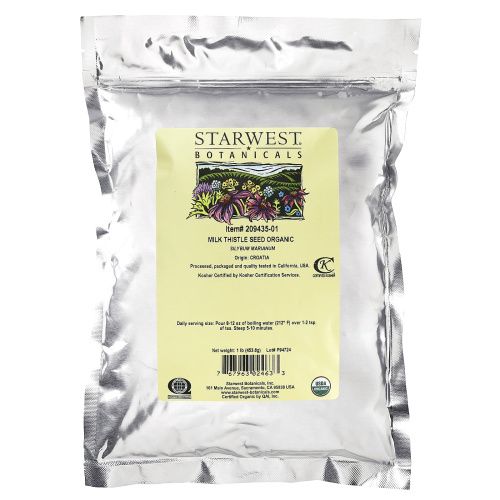 Starwest Botanicals, Цельные семена расторопши пятнистой, органические, 1 фунт (453,6 г)