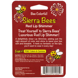 Sierra Bees, Тонированный бальзам-блеск для губ, Красный оттенок, 4 бальзама, (Discontinued Item)