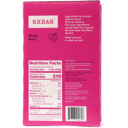 RXBAR, Протеиновые батончики, ягода, 12 батончиков, 52 г (1,83 унции)