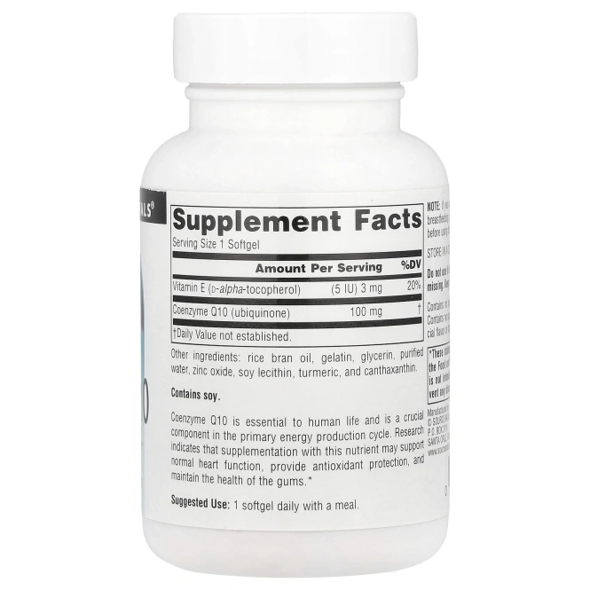 Source Naturals, Коэнзим Q10, 100 мг, 90 мягких таблеток