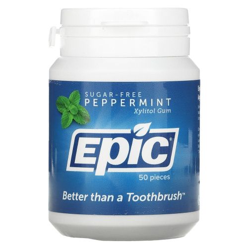 Epic Dental, Жевательная резинка с перечной мятой, 50 штук