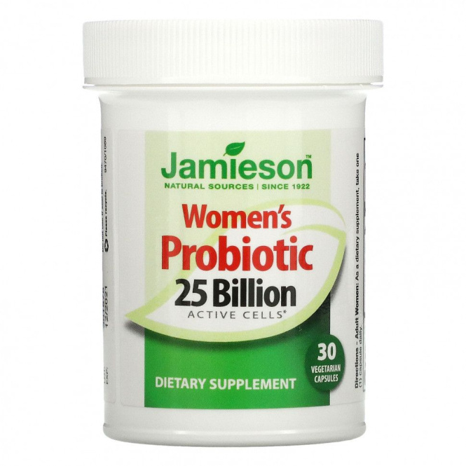 Jamieson Natural Sources, Пробиотик для женщин, 25 млрд, 30 вегетарианских капсул