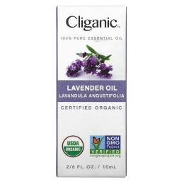 Cliganic, Органическое эфирное масло лаванды, 10 мл (2,6 жидк. Унции)