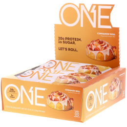 One Brands, One, вкус рулета с корицей, 12 батончиков, 2.12 унции(60 г) каждый