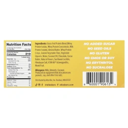 Atlas Bar, сывороточный протеиновый батончик от коров травяного откорма, миндаль и шоколадная крошка, 12 батончиков по 54 г (1,9 унции)