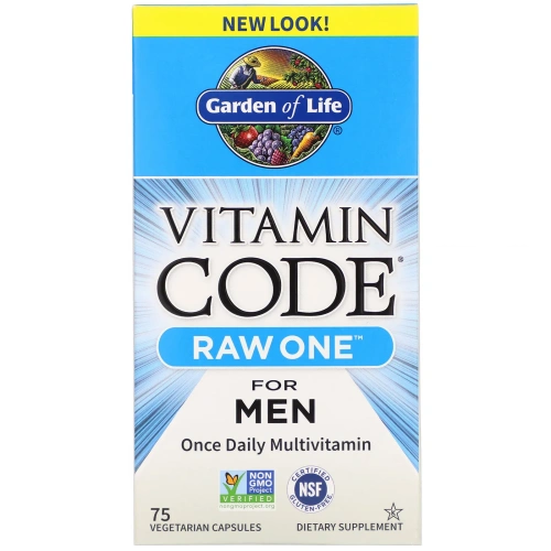 Garden of Life, Код витамина, Ряд первый, один раз в день Raw поливитамины для мужчин, 75 Veggie Caps