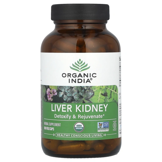 Organic India, Liver Kidney, 180 вегетарианских капсул
