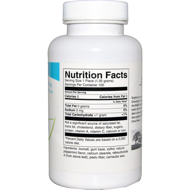 Peelu, Жевательная резинка с ксилитом, взрыв мяты, 100 шт