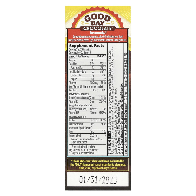 Good Day Chocolate, Энергетическая добавка, 8 шт.