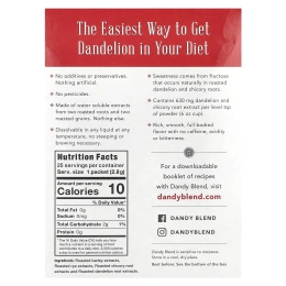 Dandy Blend, Instant Herbal Beverage With Dandelion (Быстрорастворимый травяной напиток с одуванчиком), без кофеина, 25 одноразовых пакетиков