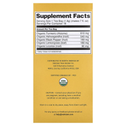 VAHDAM India, Infusions, куркума и ашваганда, без кофеина, 18 пакетиков для заваривания, 32,4 г (1,14 унции)