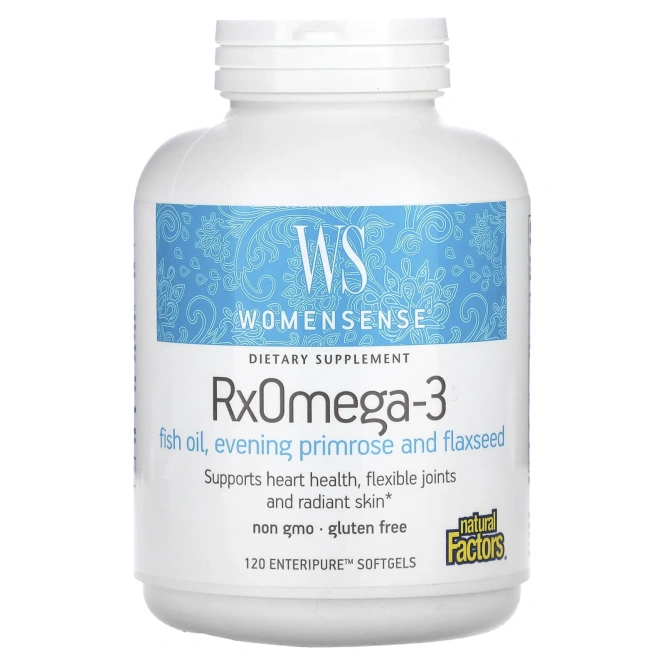 Омега-3 Natural Factors WomenSense RxOmega-3, 120 мягких желатиновых капсул Enteripure