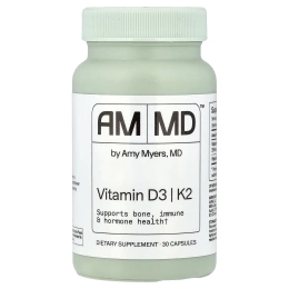 Amy Myers MD, витамины D3 и K2, 30 капсул