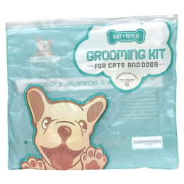 Ruff 'N Ruffus, Набор для ухода за кошками и собаками, щетка для расчесывания волос и кусачки для ногтей, цвет морской волны, 1 щетка для расчесывания, 1 кусачка для ногтей