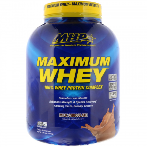 Maximum Human Performance, LLC, Maximum Whey, Молочный шоколад, 5,01 фунта (2275 г)