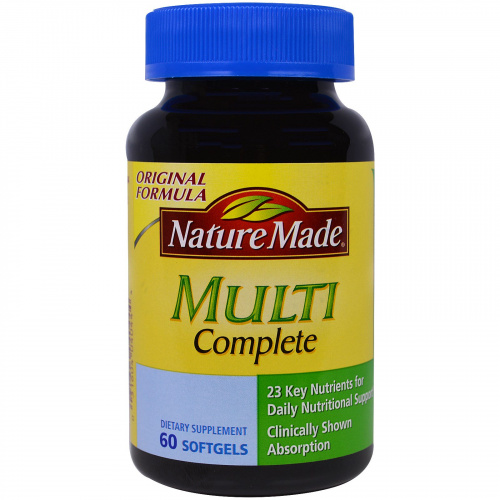 Nature Made, "Мульти-полноценный", мультивитаминный комплекс, 60 мягких желатиновых капсул с жидкостью