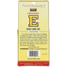 Fruit of the Earth, ультрачистое масло с витамином Е, для лица, без запаха, 28 000 МЕ, 15 мл (1/2 жидк. унции)