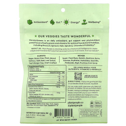 Plant People, Для детей, вегетарианские жевательные мармеладки WonderGreens, зеленое яблоко, 30 жевательных таблеток