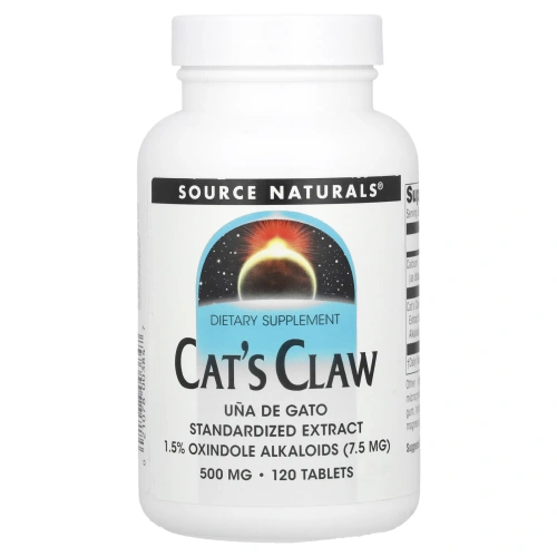 Source Naturals, Растение кошачий коготь, 500 мг, 120 таблеток