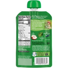 Gerber, Основное питание, Органическое детское пюре из яблок, голубки и шпината, 3,5 унции (99 г)