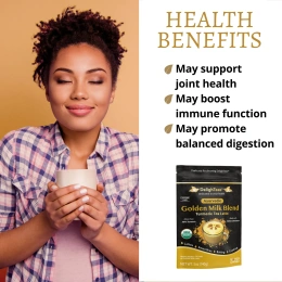 DelighTeas, Ayurvedic Golden Milk Blend, латте с чаем с куркумой, без кофеина, 140 г (5 унций)