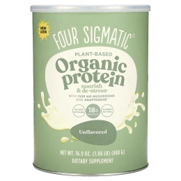 Four Sigmatic, Органический протеин на растительной основе, без добавок, 480 г (1,06 фунта)