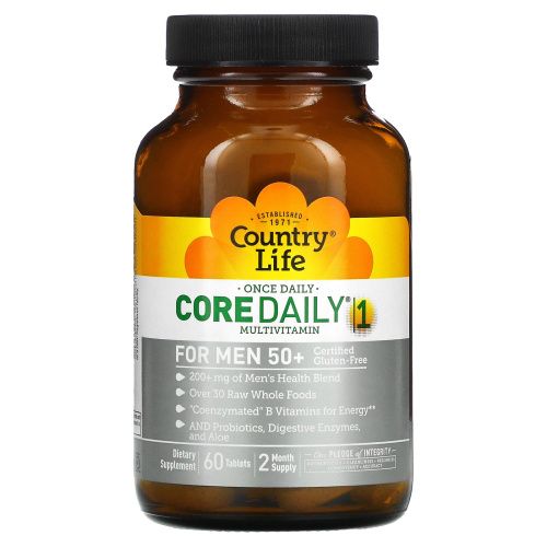 Country Life, Core Daily-1, Мультивитамины, для Мужчин 50+, 60 таблеток