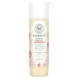 The Honest Company, Нежно питательный шампунь + гель для душа, сладкий миндаль, 10,0 жидких унций (295 мл)