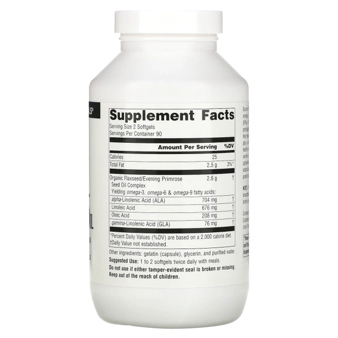 Source Naturals, Масло льна и примулы, 1300 мг, 180 мягких капсул