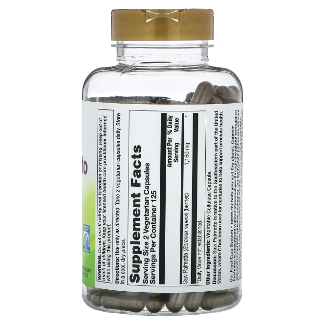 Nature's Life, ягоды серенои, 1160 мг, 250 вегетарианских капсул (580 мг в 1 капсуле)