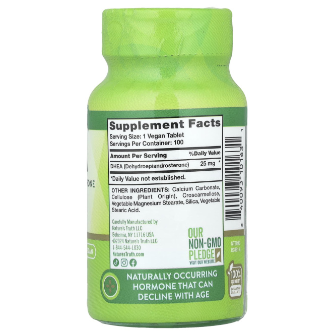 Nature's Truth, ДГЭА, 25 мг, 100 таблеток